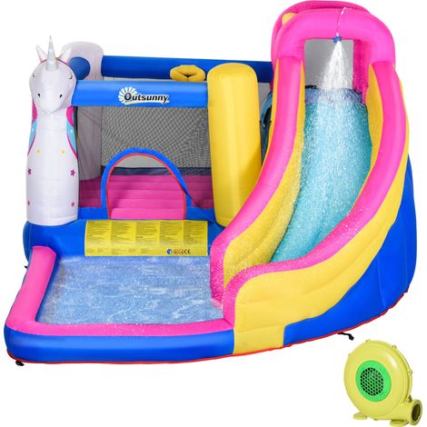 Licorne Gonflable Infantil Tobogán Piscina Cama Salto Inflador 360x305x210 cm