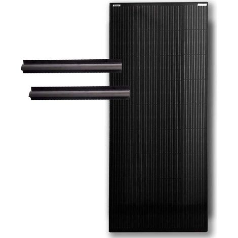 Pack BLUGY: panel solar 180 Wp y juego de soportes negros de montaje