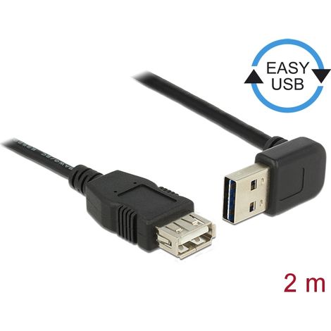 Kabel easy usb 2.0-a oben/unten gewinkelt stecker  usb 2.0-a buchse 2 m