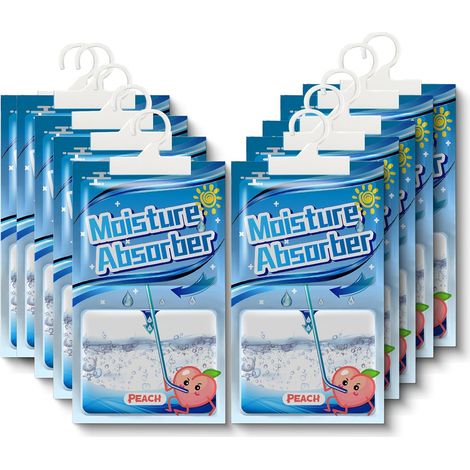 Absorbeur D'humidité Placard 10x100g, Sac De Déshumidification Suspendu avec parfum, Sachets Anti Humidite, pour éliminer l'humidité et les mauvaises odeurs des armoires,Des chambres, Anti moisissure (1/5)
