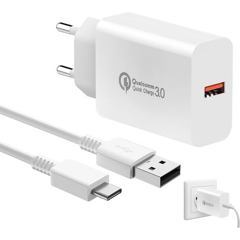 Chargeur, Chargeur Rapide avec 2M Câble,Quick Charge 3.0 Adaptateur Chargéur Telephone pour Note13/13C/13 Pro/14C/14T/14T Pro/14/12/12 Pro 5G/11s/11/A3/10/10 Pro/9/9 Pro (1/5)