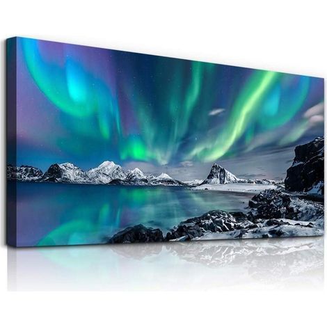 Leinwandbilder Nordlicht XXL 73x146cm Bunte Polarlichter 150L x 75B cm (1/5)