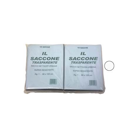 SACCO IL SACCONE TRASPARENTE PZ.10- - cm.80x120 kg.1 - 10 confezione CP