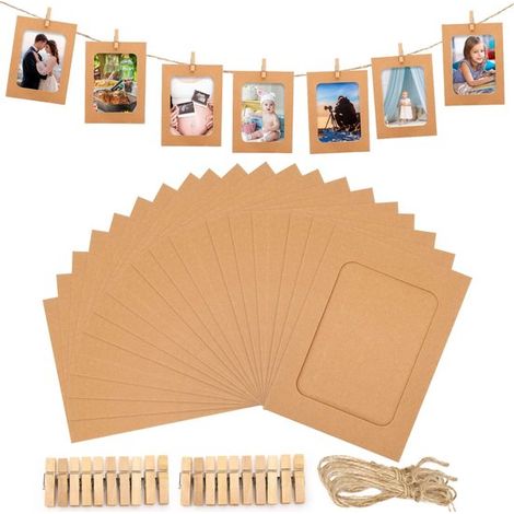 Allecto - Marcos de Fotos - Papel Marrón - 20 piezas - Marcos de Fotos DIY (1/5)