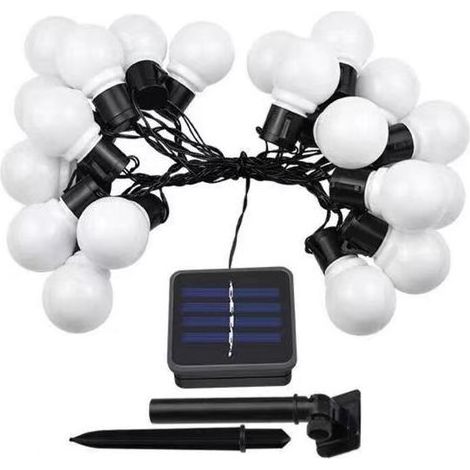 DBBEGK Blanc- Guirlande Electrique Exterieur Bulbes Blancs - Exterieur Decoration Romantique, Chic, Déco pour Jardin et Patio(3.5M 10 lumières) (1/5)