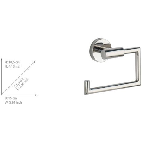 WENKO Portarotolo da Muro, Portarotolo Carta Igienica Bosio Shine, in acciaio inox, 15x10,5x6,5 cm, lucido (1/5)