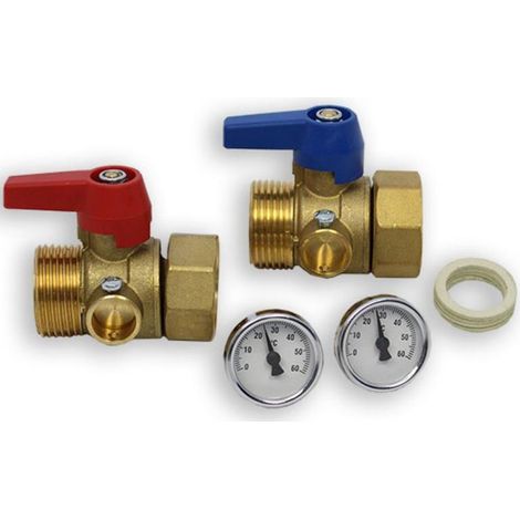 Roth Kugelhahnset 1" mit Thermometer (1/2)