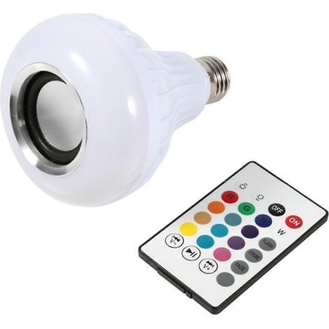 Ampoule LED RGB E27 12W avec haut-parleur Bluetooth et télécommande, pour écouter de la musique sans fil (1/5)