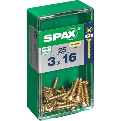 Tirafondo cabeza plana Yellox - S - 3x16 mm (1/4)