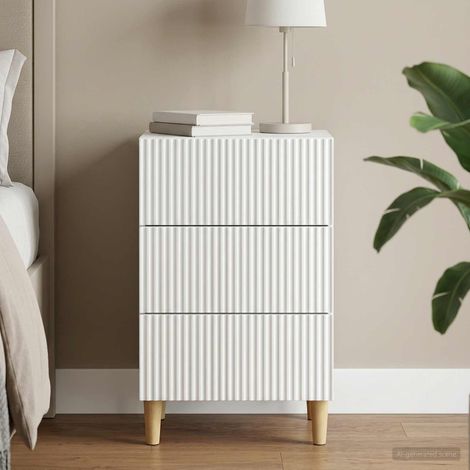 vidaXL Bedside Cabinet White 43 x 41 x 66.5 cm Engineered Wood (1/5)