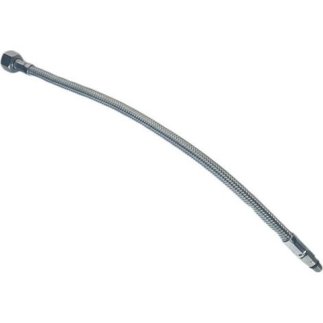 Tube en acier inoxydable chromé pour mitigeur diamètre 8 mm x 35 cm raccord f3 / 8
