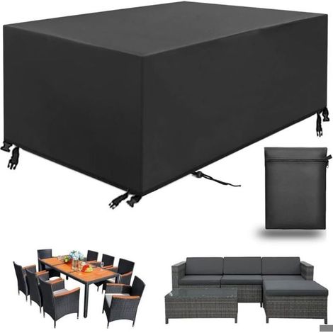 Coavas – Housse de table de jardin rectangulaire 150x90x75 cm – Tissu Oxford 420D imperméable – Résistante à la déchirure (1/5)