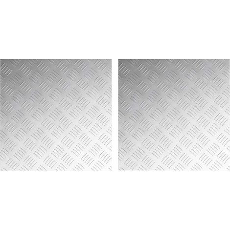 Plaques à damier 2 pcs Argent 50 x 50 cm Aluminium CFW466431 (1/5)