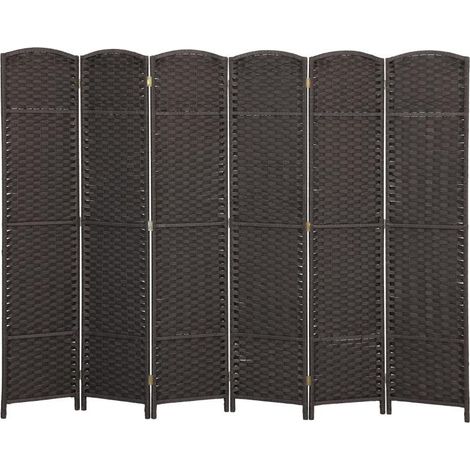 Six cloisons de séparation, écrans de confidentialité pliables, murs d'intimité pour le salon, la chambre et le bureau à domicile, marron. (1/5)