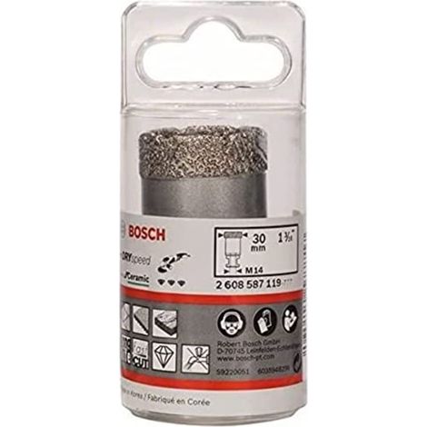 Bosch Professional 1x Fresa Diamantata Best for Ceramic Dry Speed, Foratura a Secco della Ceramica Dura, Ø 30 x 35 mm, Accessorio Smerigliatrice Angolare