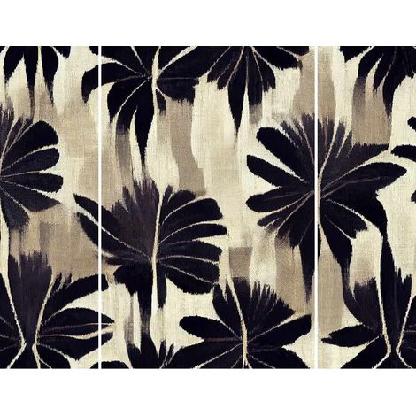 Triptyque sur toile motif avec feuilles 125x97 cm - Impression sur Toile Murale Décorative - Image imprimée en HD sur Toile - Toile sur Châssis en Bois FSC - Fabriqué en France (1/4)