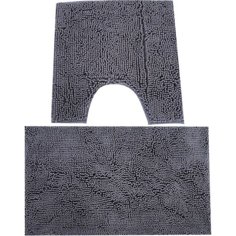 Tapis De Bain Chenille - Absorbant Et Anti-Dérapant - Pour Salle De Bain Chambre Ou Entrée - 50 X 80 Cm - 1 Pièce (1/5)