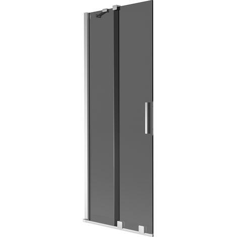 Mexen Velar Wannenschirm, 2-flügelig schiebbar 70 x 150 cm, graphit, Chrom - 896-070-000-41-01 (1/2)