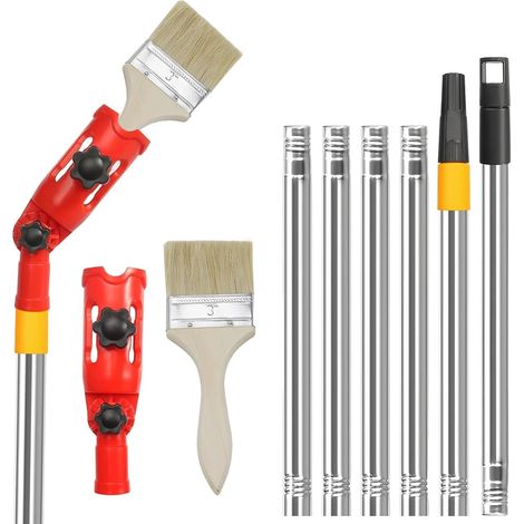 5.74 ft Stainless Steel Telescopic Handle with Brush Telescopic Pole Painting, Multi-Angle Boom Painting, Suitable for High Ceilings, Walls and Decorations (1/5)
