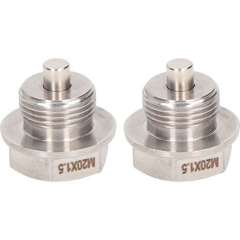 Lot de 2 bouchons de vidange d'huile magnétiques M20x1,5 mm en acier inoxydable 32103KA000, compatibles avec Subaru Forester, Impreza et Outback. (1/5)