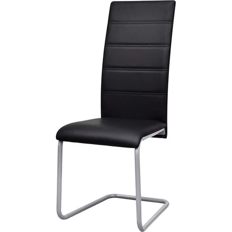 Maison Exclusive - Freischwinger 4 Stk. Schwarz Kunstleder (1/5)