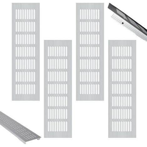 Grille De Ventilation Rectangulaire En Aluminium 4 Pièces Pour Cheminée, Armoire, Cuisine Et Salon Intérieur Ou Extérieur (1/4)