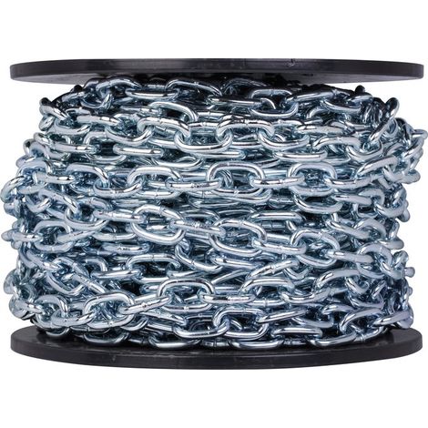 Ecolands – Chaîne acier zingué 5mm – Longueur 25m – Maille courte soudée droite – Charge max 165kg pour chantiers humides (1/3)