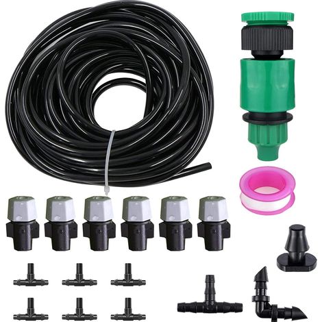 Système d'irrigation Jardin, 19 Pcs Kit d'irrigation Goutte, Kit d'irrigation Goutte à Goutte Automatique avec 5 Meter Tuyau, Kit arrosage Automatique pour Jardin pelouse Serre Plantes (1/5)