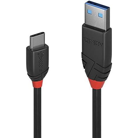 Cable USB A a USB C LINDY 36916 Negro 1 m (1/3)