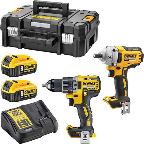 DeWalt DCK2077P2T kit taladro atornillador y llave de impacto negro amarillo (1/5)