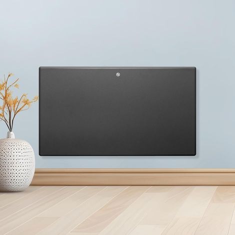Purus 1200W Electric Heater Wall Mounted Panel Radiator with Thermostat Lot 20 Grey (1/5)