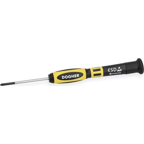 ESD Tournevis à perte de précision CrMo, PH000x50 mm 391-PH000-050