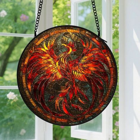 Capteur de soleil en vitrail - décoration spirituelle 9cm (1/4)