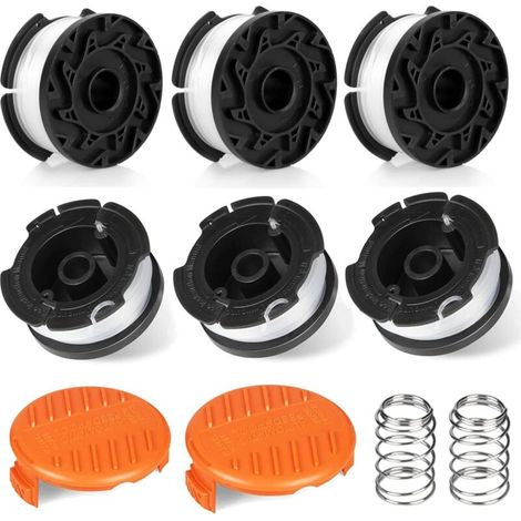 8 Pack Bobine Fil Coupe Bordure Compatible avec Black et Decker Coupe Bordures, Bobine de Fil Debroussailleuse(6 Fil Coupe Bordure,2 Couvercle,2 Ressort)