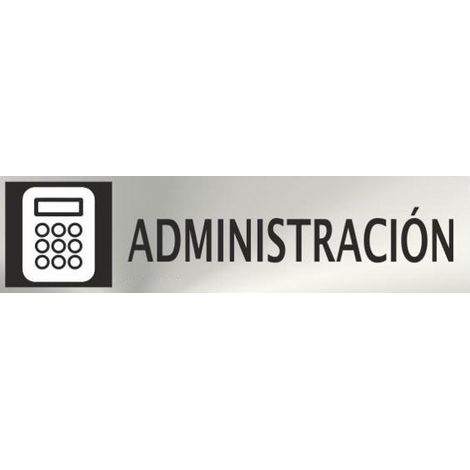 Cartel de señalización de acero inoxidable Administración (texto y pictograma) 50x200 mm SEKURECO (1/2)