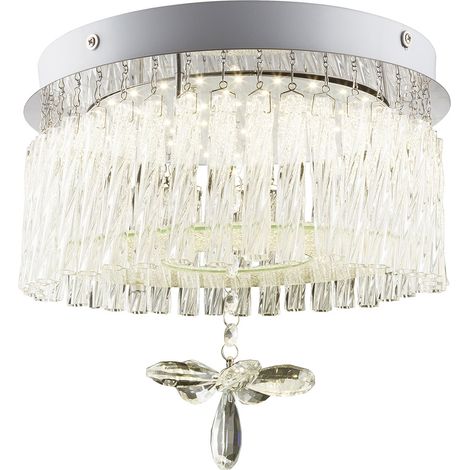 Globo - plafonnier - Mathilda - chrome - métal - Ø 28cm - LED -