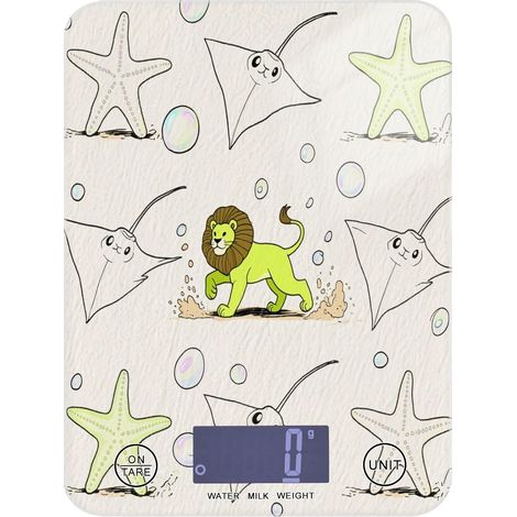 Mini balance alimentaire étanche de voyage 5 kg/5 g- Raie manta (1/5)