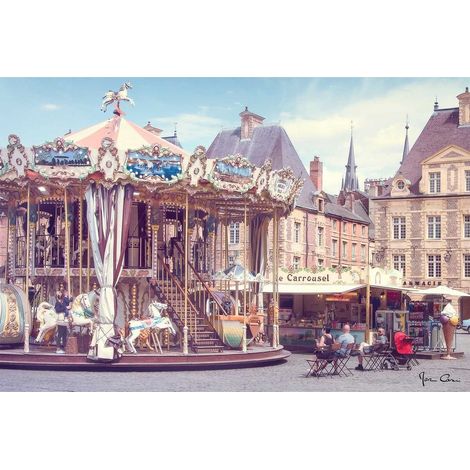 Tableau sur toile manège place Ducale 45x65 cm - Impression sur Toile Murale Décorative - Image imprimée en HD sur Toile - Toile sur Châssis en Bois FSC - Fabriqué en France (1/4)