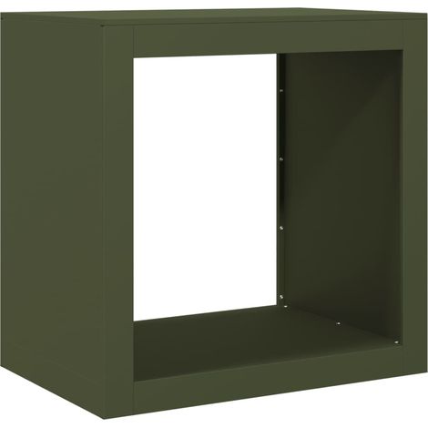 Maison Exclusive - Leñero de acero verde 60x40x60 cm