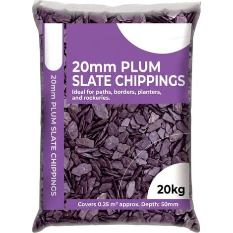 20mm Plum Slate Chippings Bag (20kg)