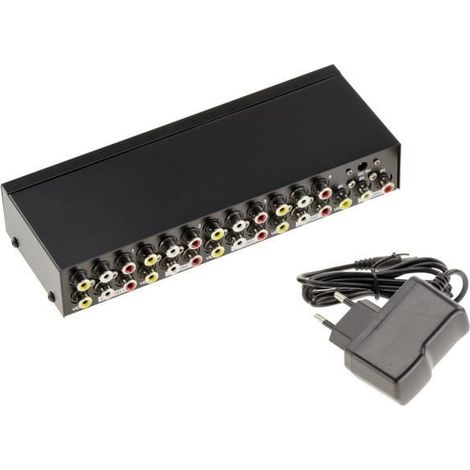 Splitter AUDIO Stereo + VIDEO Composite - 8 Ports Amplifie un signal stéréo et/ou video et le duplique 8 fois (1/3)