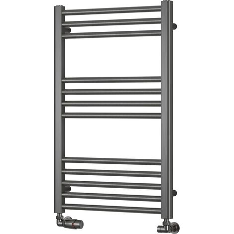 Reina Ottone Heated Towel Rail 800mm H x 600mm W - Brushed Gun Metal (1/4)