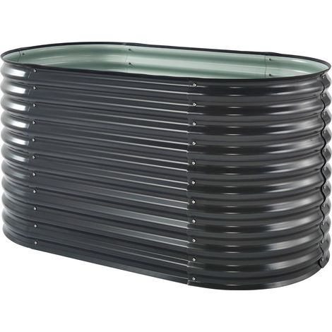 TrendLine Hochbeet Metall 160 x 80 x 82cm anthrazit 900 L Frühbeet Pflanzkasten