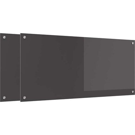 Salpicadero de cocina 2 pcs Gris oscuro 110 x 50 cm vidaXL