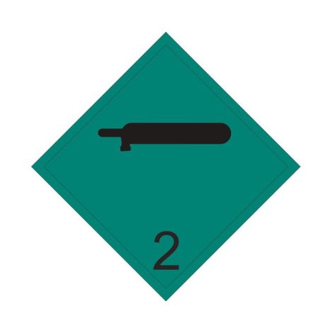 Señal de seguridad (PELIGRO DE CLASE 2) Gases no inflamables                                                          100X100 Material AD