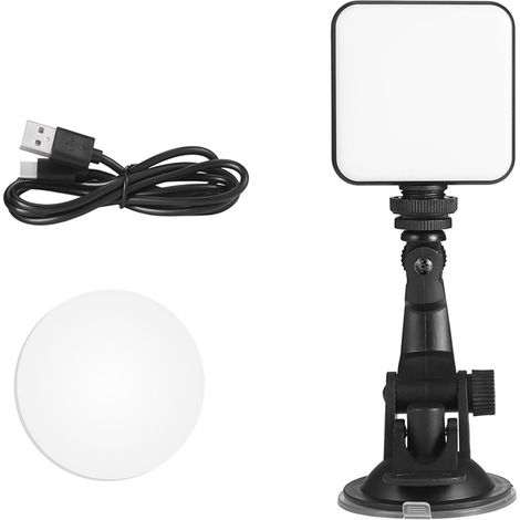 Kit d'éclairage pour visioconférence, lampe de bureau portable à luminosité réglable pour streaming live et télétravail. (1/5)