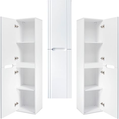 Badmöbel Hochschrank 2-türig FAIRFIELD-56 in weiß, B/H/T: 40/165,5/36 cm (1/5)