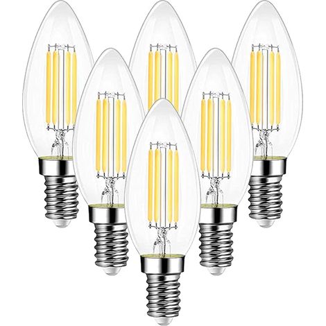 Vintage LED Filament Bulb E14 Bulbs 6W Equivalent 60W Traditional Vintage Edison Warm White 2700K 750LM (1/5)