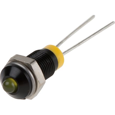 Voyant LED lumineux Jaune RS PRO, dia. 6mm, 2V c.c., taille de la lampe 3 mm ( Prix pour 1 )