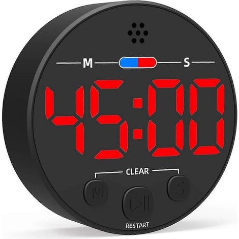 Minuteur numérique visuel avec affichage LED - convient aux cuisines, aux salles de classe, pour améliorer l'efficacité au travail et aux enfants - conception magnétique. (1/5)